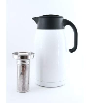 Stainless Steel Vacuum Tea & Coffee Pot with S/S - Pearl White (1.5 L)